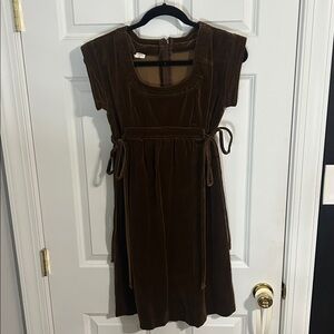 Vintage Brown velvet Mini Dress